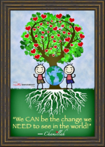 A beautiful design that reminds you that you CAN BE The Change in this world. By working together with others in love, peace and harmony we can create a better world for ourselves and our children.