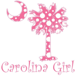 Carolina Girls and polka dots, a great combination! Get your Pink Polka Dot Carolina Girl apparel, t-shirt, or gifts with a pink South Carolina palmetto moon.