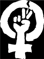 The revolution is not ova! The classic feminist protest icon reimagined in a more easygoing motif. That's the myth about Dudeists, that they aren't feminists. The female formidable.