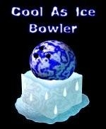 This ice cold bowler shirt design shows a bowling ball sitting atop a slowly melting block of ice. The caption says: "Cool As Ice Bowler."