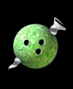 This nifty bowling shirt design shows a colorful bowling ball with a big screw through it. What does it mean? Let your bowling opponents worry about it while you concentrate on bowling.