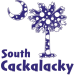 Purple Polka Dots South Cackalacky Palmetto Moon t-shirts, apparel and gifts features a Polka Dot South Carolina palmetto moon logo in purple.