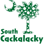 Green Polka Dots South Cackalacky Palmetto Moon t-shirts, apparel and gifts features a Polka Dot South Carolina palmetto moon logo in green.