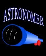 This dynamite astronomer shirt pocket emblem is perfect for the astronomer who prefers to do his stargazing with a refractor. It says: "Astronomer," and has a depiction of a refractor telescope.