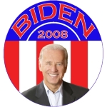 Say you are supporting Sen. Joe Biden for President than with a picture of Sen. Biden and and red, white and blue design.