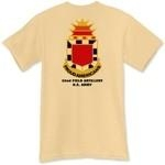 32nd Field Artillery Regiment, MLRS: Organic and Traditional T-Shirts and Long Sleeve T-Shirts. Our production process EMBEDS images INTO the item material - NO SCREEN PRINTING! This prevents image fading and cracking over a long period of time.