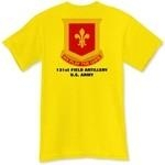 131st Field Artillery Regiment, MLRS: Organic and Traditional T-Shirts and Long Sleeve T-Shirts. Our production process EMBEDS images INTO the item material - NO SCREEN PRINTING! This prevents image fading and cracking over a long period of time.