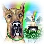 You've heard about the Pot of Gold at the end of the rainbow but have you ever seen it? A little known legends tells that it holds more than gold - a Great Dane is said to be found among the riches. GREAT for St Patricks day or any day.