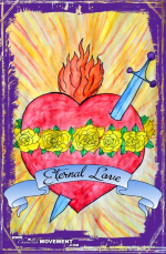 Here is a powerful and vibrant design that is a reminder that eternal love exists inside each one of us. Give your LOVE eternally to all around you.