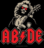Dudely Deeds Done Dirt Cheap! The AC/DC logo done Dude style with "ABIDE". We have another one with DU/DE if you dig that better.