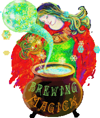 What's in the witch's pot? Looks like a potion to welcome springtime magick. Everyone can use a little magic in their life.