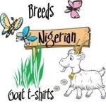 Nigerian Dwarf Goat Breeders will love these goat t-shirts- Great gifts for Birthdays, Mother's Day, Father's Day, unique Easter gift giving too. Goat Breed T-shirts for Goat Lovers. GetYerGoat.