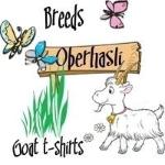 Oberhasli Goat Breeders will love these goat t-shirts- Great gifts for Birthdays, Mother's Day, Father's Day, unique Easter gift giving too. Goat Breed T-shirts for Goat Lovers. GetYerGoat.