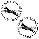 Featuring the Danes-R-Us Jumper Dane and the text Great Dane Mom or Great Dane Dad. Perfect gift for Mother's Day or Father's Day or ANY day!