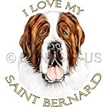 Let the world know how you feel about your Saint with this digital painting of a St. Bernard head study / bust, with I love My Saint Bernard. Also available without text from Danes-R-Us