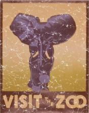 Visit the Zoo is a vintage poster from 1936. This retro t-shirt has a distressed look as though you've had it for years.