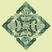Another diamond shaped celtic knotwork design, a little more intricate, available in four beautiful colors.