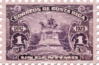 I am unable to find any information about this stamp from Costa Rica. It has a date of 1923 on it but I don't know if that the is issue date or a commemorative date. These shirts have a lightly distressed look for an aged appearance.