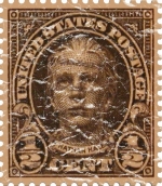 This US Postage stamp honoring Nathan Hale was first issued in 1925. Nathan Hale was the first American spy noted for his quote : I only regret that I have but one life to give my country. This design has a lightly distressed look for an aged appearance.