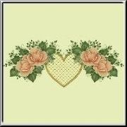 A rose for a rose - lovely country roses, and a golden net heart. A wonderful, elegant design for nature lovers and garden geeks!