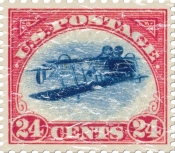 This is one of the most famous errors in American philately. Only 100 were printed making it them most sought after stamp in the world. This stamp was printed in 1918