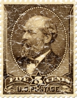 This US stamp was first issued in 1882 and shows General Grant. The design has a lightly distressed appearance as though you've had it for years.