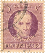 This stamp from Cuba shows a portrait of Jose De La Luz in the center with the words Republica De Cuba below him. The date of this stamp is unknown.