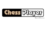 The basic "Chess Player" line: A chess t-shirt with a simple text design showing attention to details such as the embedded wooden chess board pattern.