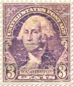 This US postage stamp was issued in 1932 with the portrait of George Washington by Gilbert Charles Stuart. The design has a lightly distressed appearance as though you've had it for years.