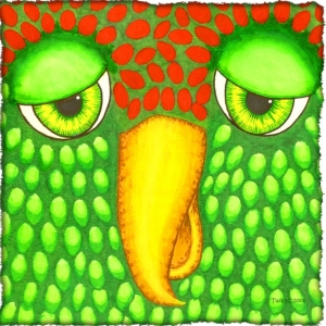Brilliant red and green parrot! This classy sassy bird will brighten apparel for men, women and kids, or let him fly in to brighten up your home on a beautiful glass cutting board or mousepad.
Scroll down to see him on t-shirts and many great gifts.