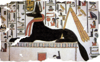 Anubis is one of the oldest Egyptian gods. He was God of the dead long before Osiris. He watches over the mummification process, guides the souls into the underworld, places the heart on the scales of truth and feeds the souls of the wicked to Ammut.