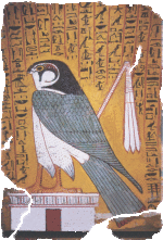 On his obstacle strewn journey through the underworld, the deceased was able to call on an incantation that would transform him into a falcon.