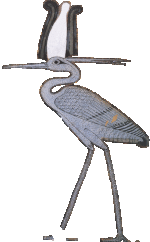 The Benu Bird (Phoenix) is the physical manifestation of Re, the daytime sun and Osiris, the nighttime sun. This is only a small section of a much larger mural.