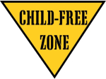 A yellow traffic triangle informs everyone who comes near you that you are a "Child-Free Zone." Wear it with pride and give the child-free by choice a face others can see and respect.