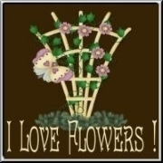 I Love Flowers - a lattice with country flowers and a butterfly. A colorful tole art design for garden and flower lovers!