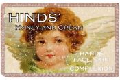 Hinds honey and cream skin cream advertisement from 1893. This design has a lightly distressed look for a more aged appearance.