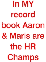 This design is for the baseball purist who is sickened by the fact that Bonds owns the HR record.