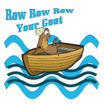 Cute cartoon Row Row Row your Goat. Funny play on words for goat lovers gifts.