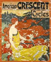 American Crescent Cycles is a vintage poster advertisement from 1899. The design has a lightly distressed appearance to look like you've had it for years.