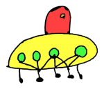 Thea is 6 years old and created her vision of a UFO.