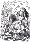 From Alice in Wonderland, written by Lewis Carroll and illustrated by Sir John Tenniel.
