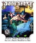 For years three cherubic, flying piglets have borne this regal mermaid over Ireland's coastline every Bloomsday. Now she graces a Celtic Arts Center t-shirt and more. Picture her on a hoodie, a BBQ apron, or a tote bag. Bloomsday is an annual event commem