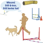 This agility t-shirt says Whoops Still Qless Still having Fun. The best agility runs aren't always the one that Q us. We can make mistakes and still have fun. Enjoy this dog agility sweats, tee shirts and tanks.