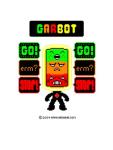 GARBOT The Green Amber Red robot. A Traffic light robot gone insane. His programming is malfunctioning, so he runs around the place, as he shouts STOP...! GO....! erm...? STOP...! Just one of my many bizarre Pixel art robot creations.