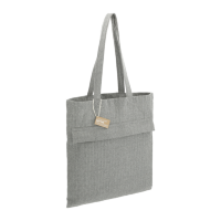 Recycled Cotton Herringbone Tote with Zip Pocket